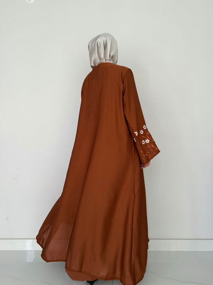 Meadow Mist - Robe Style Abaya - Tan
