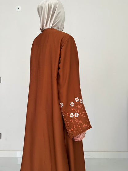 Meadow Mist - Robe Style Abaya - Tan
