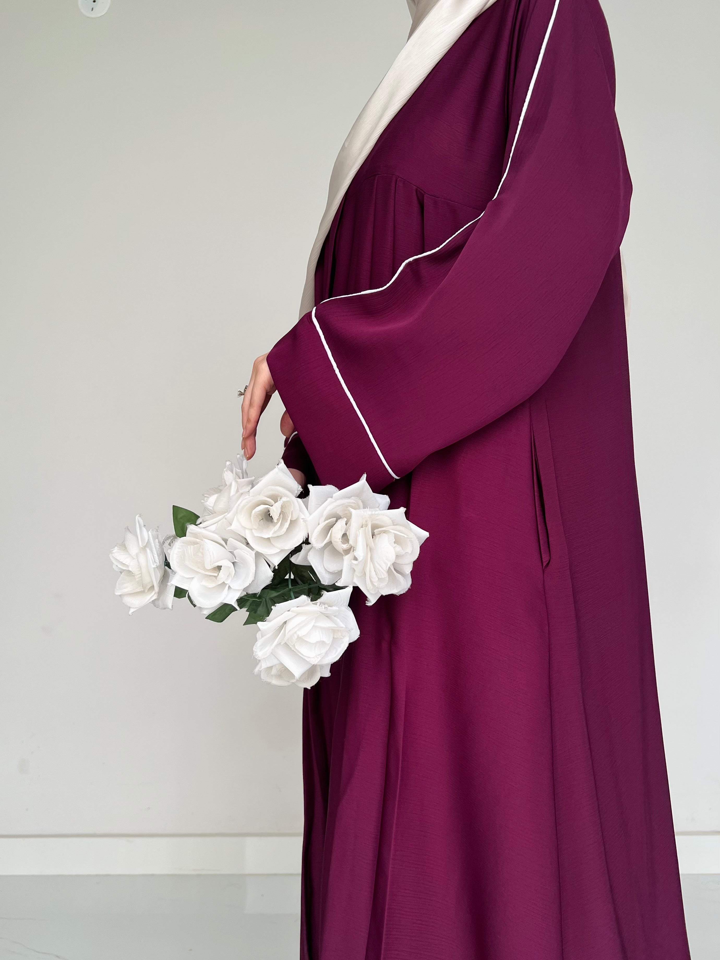 Sable Deep Purple - Front Pleated Abaya