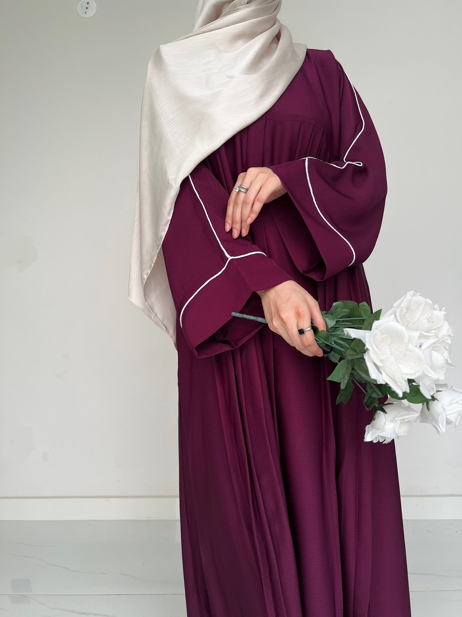 Sable Deep Purple - Front Pleated Abaya