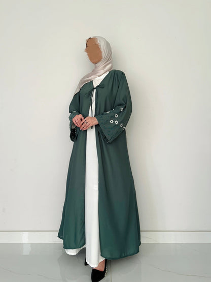 Meadow Mist - Robe Style Abaya - Emerald