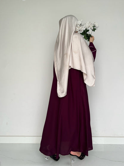 Sable Deep Purple - Front Pleated Abaya