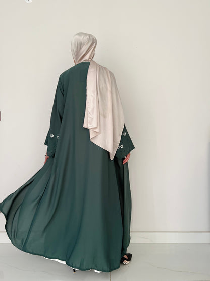 Meadow Mist - Robe Style Abaya - Emerald