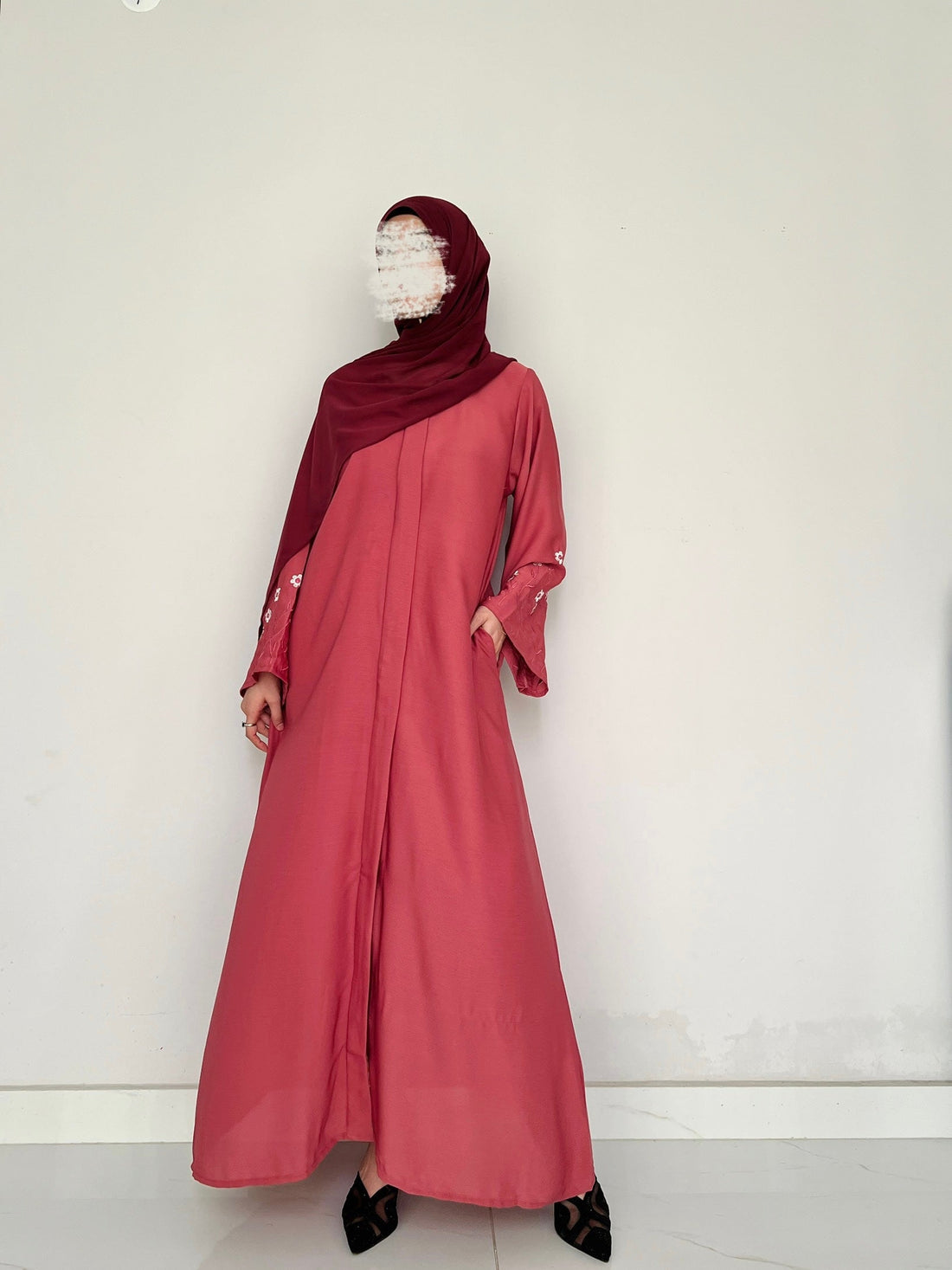 Meadow Mist - Front Open Abaya - Blush