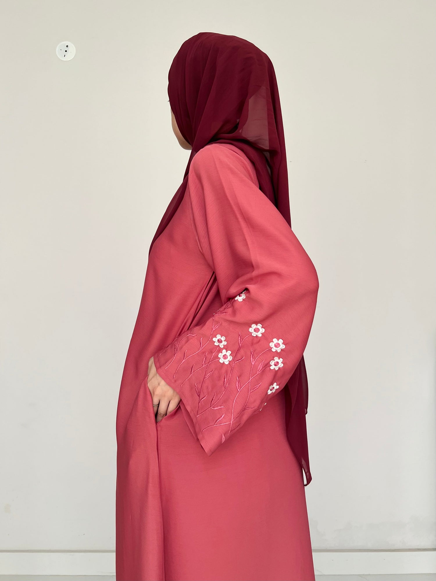 Meadow Mist - Front Open Abaya - Blush
