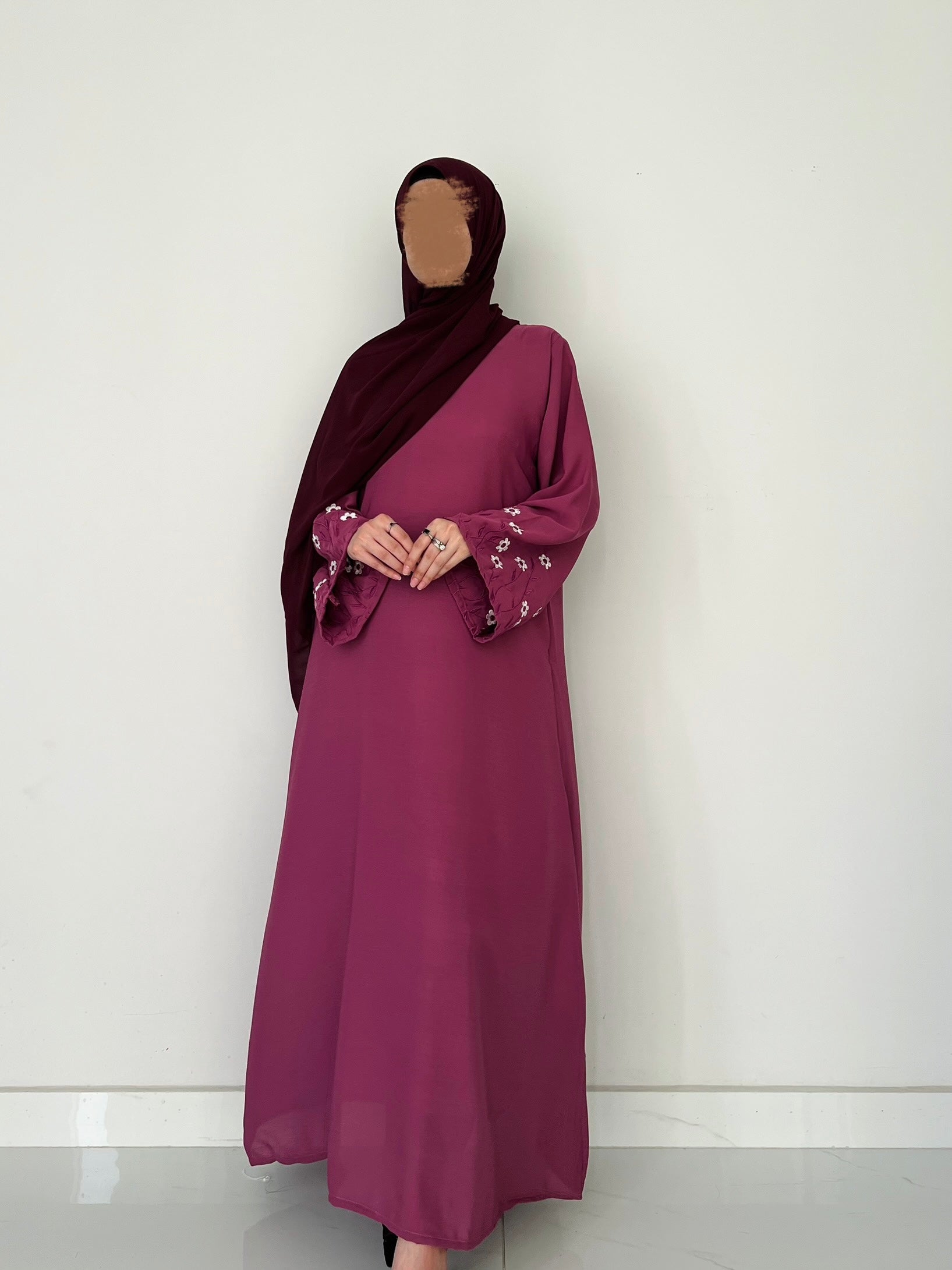 Meadow Mist - Front Closed Abaya - Plum