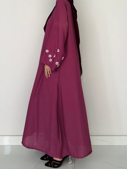 Meadow Mist - Front Closed Abaya - Plum