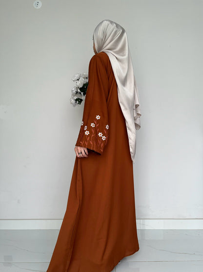 Meadow Mist - Front Closed Abaya - Tan