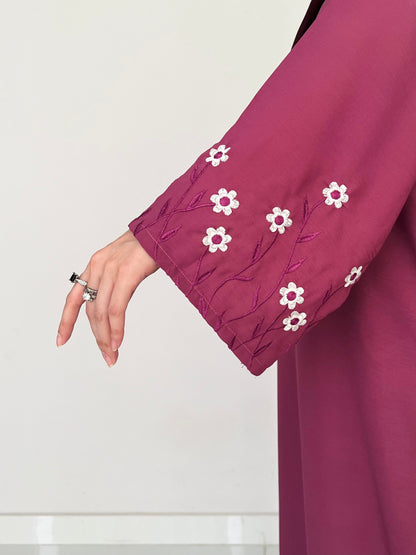 Meadow Mist - Front Closed Abaya - Plum