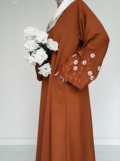 Meadow Mist - Front Closed Abaya - Tan
