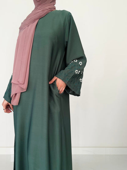 Meadow Mist - Front Closed Abaya - Emerald