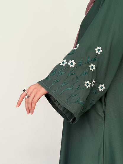Meadow Mist - Front Closed Abaya - Emerald