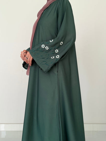 Meadow Mist - Front Closed Abaya - Emerald
