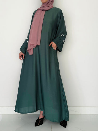 Meadow Mist - Front Closed Abaya - Emerald