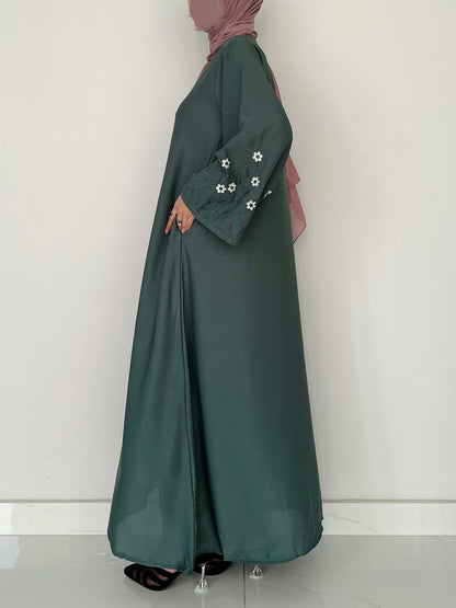 Meadow Mist - Front Closed Abaya - Emerald