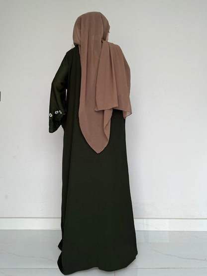 Meadow Mist - Front Closed Abaya - Olive