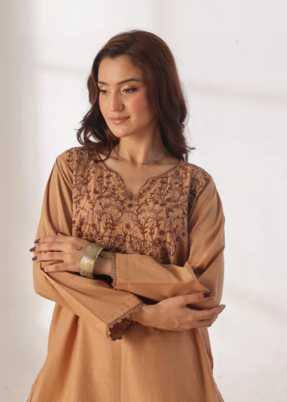 Grace - Embroidered Kurti Shalwar Set - Hazelwood